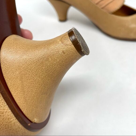 Chie mihara tan two toned leather victorian mary jane pumps size 39.5 - Picture 10 of 10